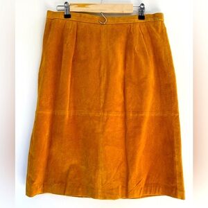 NWT Vintage Terry Lewis Classic Luxuries Orange Suede Pencil Skirt size 16